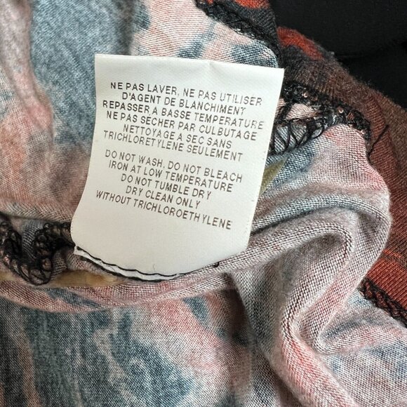 Iris Setlakwe Blouse Top Womens Large Ruched Silk Blend Sheer Long Sleeve Artsy - Picture 15 of 15